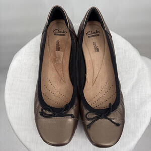 Women's Clarks Blanche Nora Ballet Flats Bronze Black 9